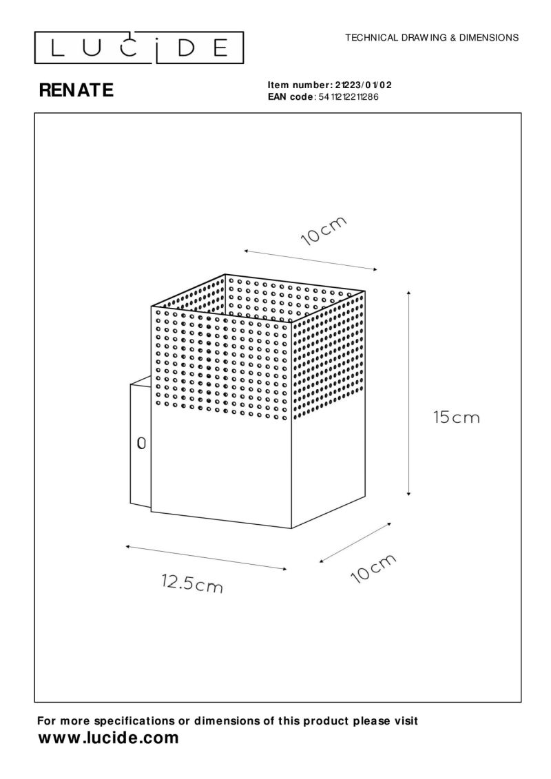 Lucide RENATE - Nástenné svietidlo - 1xE27 - Matt Gold / Mosadz